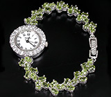 Часы на браслете с перидотами Серебро 925