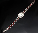 Часы на гранатовом браслете Серебро 925