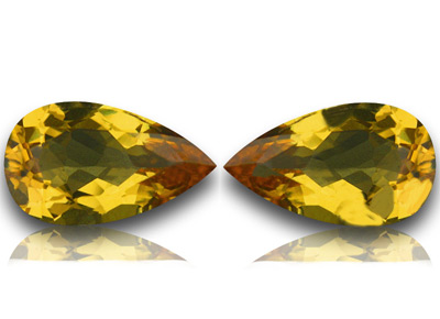 Пара золотистых бериллов - гелиодоров 4,8 карат