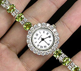 Часы на перидотовом браслете Серебро 925