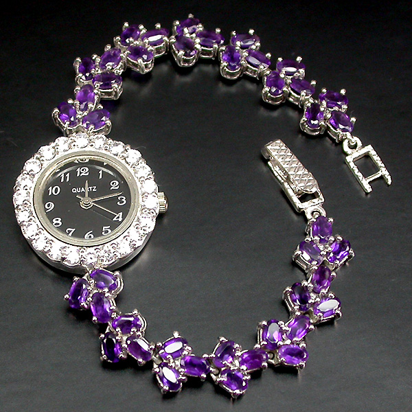 Часы на аметистовом браслете