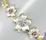 Изысканный браслет с гранатами и топазами Серебро 925