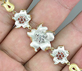 Изысканный браслет с гранатами и топазами Серебро 925