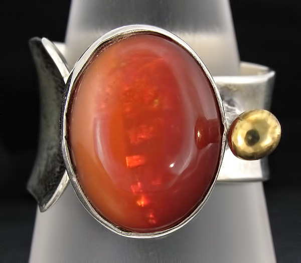 Кольцо с мексиканским огненным опалом