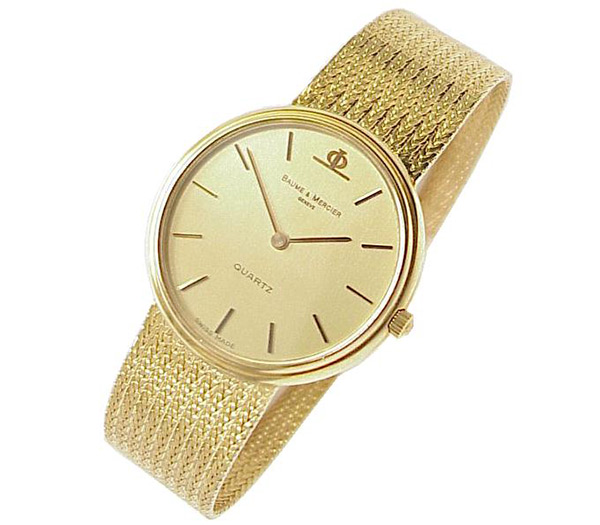 Золотые часы от "Baume & Mercier"
