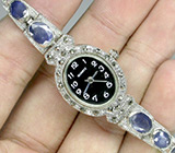 Часы с сапфировым браслетом Серебро 925