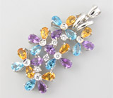 Кулон из коллекции "Sunshine" с самоцветами Серебро 925