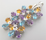 Кулон из коллекции "Sunshine" с самоцветами Серебро 925