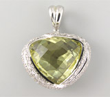 Кулон из коллекции "Sunshine" с крупным лимонным цитрином Серебро 925