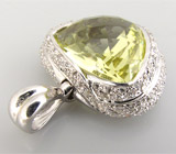 Кулон из коллекции "Sunshine" с крупным лимонным цитрином Серебро 925