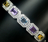 Стильный браслет с самоцветамми Серебро 925