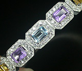 Стильный браслет с самоцветамми Серебро 925