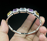 Стильный браслет с самоцветамми Серебро 925