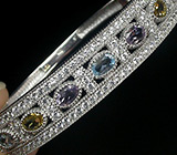 Браслет с топазами, цитринами и аметистами Серебро 925