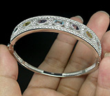 Браслет с топазами, цитринами и аметистами Серебро 925