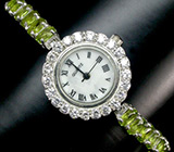 Часы на браслете из перидотов Серебро 925