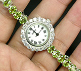 Часы на браслете из перидотов Серебро 925