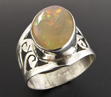Кольцо с крупным мексиканским кристаллическим опалом Серебро 925