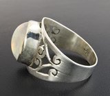 Серебряное кольцо с крупным мексиканским кристаллическим опалом