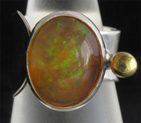 Высокое кольцо с мексиканским опалом Серебро 925