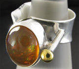 Высокое кольцо с мексиканским опалом Серебро 925