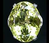 Эффектное кольцо с крупным цитрином Серебро 925