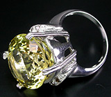 Эффектное кольцо с крупным цитрином Серебро 925