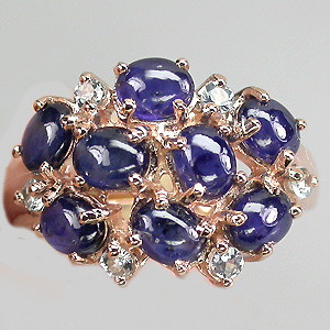 Кольцо из коллекции "Mia" с синими сапфирами и топазами