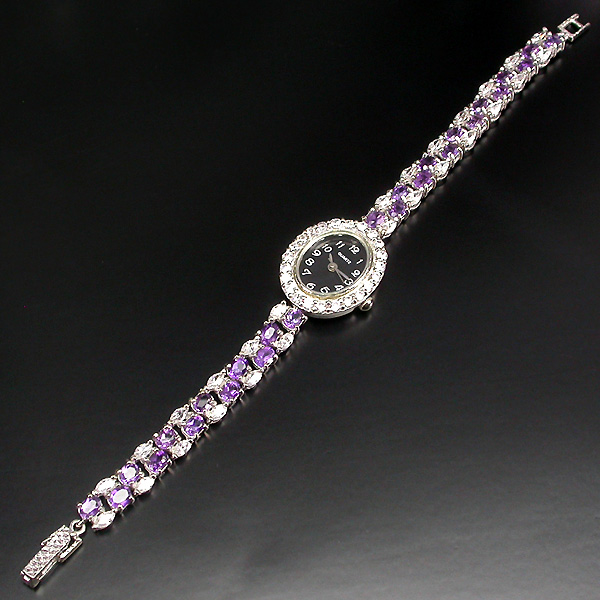 Часы на аметистовом браслете