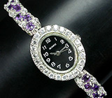 Часы на аметистовом браслете Серебро 925