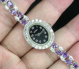 Часы на аметистовом браслете Серебро 925
