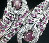 Браслет со звездчатыми и пурпурными сапфирами Серебро 925