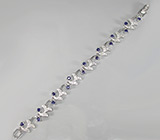 Элегантный браслет с синими сапфирами Серебро 925