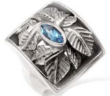 Кольцо "Открытие" с голубым топазом Серебро 925