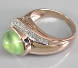 Элегантное кольцо с кабошоном пренита Серебро 925