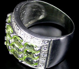 Стильное кольцо с перидотами Серебро 925