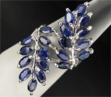 Элегантное кольцо с синими сапфирами Серебро 925