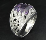 Ажурное кольцо с аметистом Серебро 925