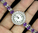 Часы на аметистовом браслете Серебро 925