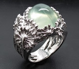 Крупное кольцо с кабошоном пренита Серебро 925