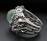 Крупное кольцо с кабошоном пренита Серебро 925