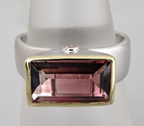 Кольцо с розовым турмалином и бриллиантами Серебро 925