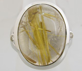 Кольцо с золотистым рутиловым кварцем и бриллиантами Серебро 925