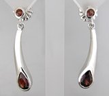 Серьги с гранатами Серебро 925
