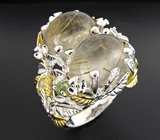 Кольцо из коллекции "Majestic" с рутиловым кварцем и перидотами Серебро 925