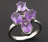 Кольцо с аметистами Серебро 925