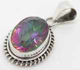 Комплект с мистик-топазами Серебро 925