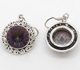 Комплект с мистик-топазами Серебро 925