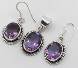 Комплект с аметистами Серебро 925