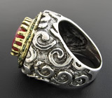 Кольцо с красным сапфиром Серебро 925